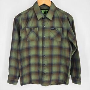 Dixxon Flannel  Co. DFC Youth Division Large L Green‎ Plaid Shirt Button Up